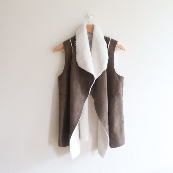 Susina Jackets & Blazers - Nordstrom Susina Faux Sherpa Olive Drape Vest